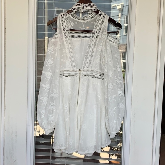 NWT Ellis Open Back Dressy Floral dress WHITE - Picture 5 of 8